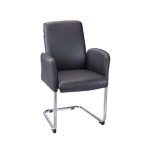 Comfortable Black Leatherette Cafe Chair